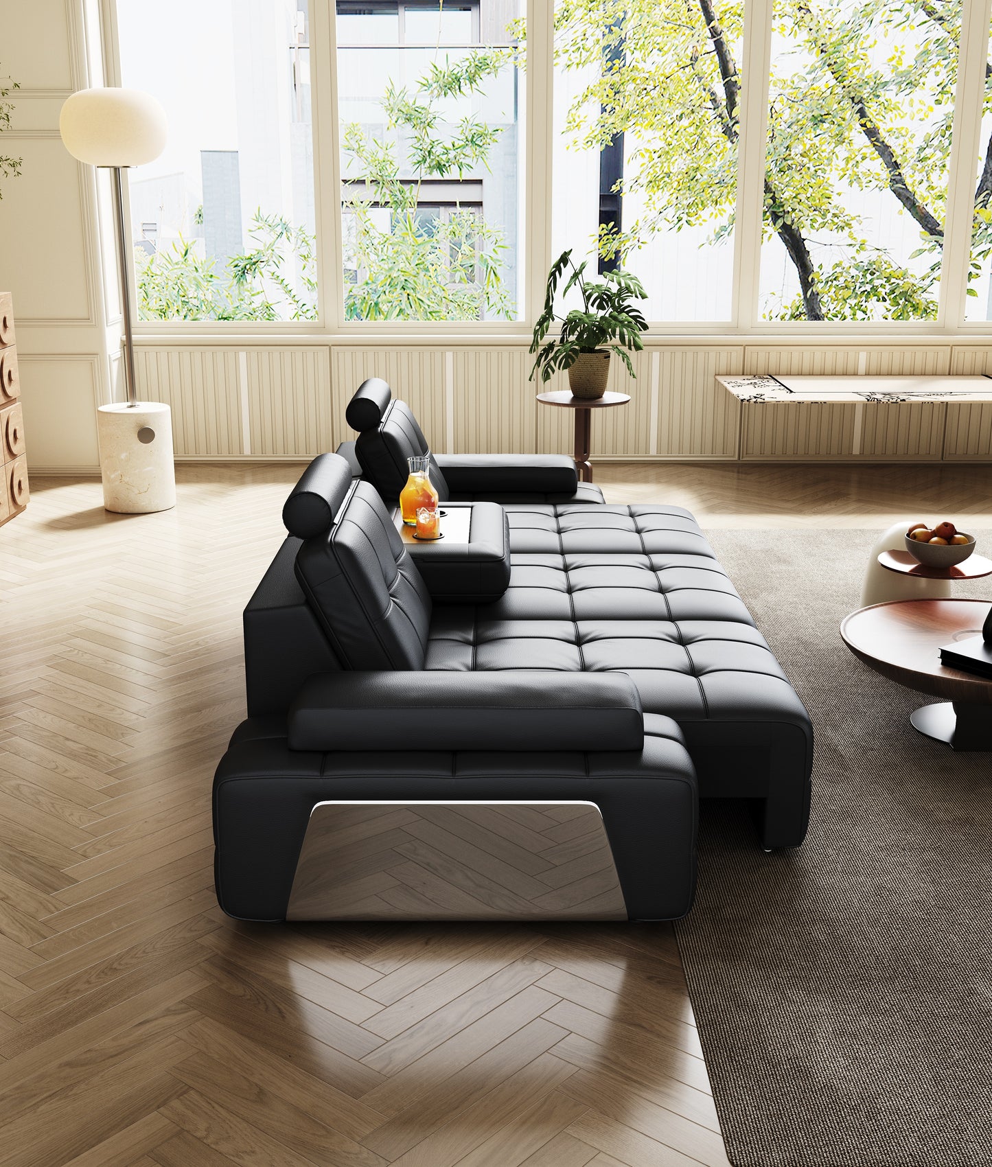 Venus Extendable Sofa with Cup Holders and Adjustable Armrests