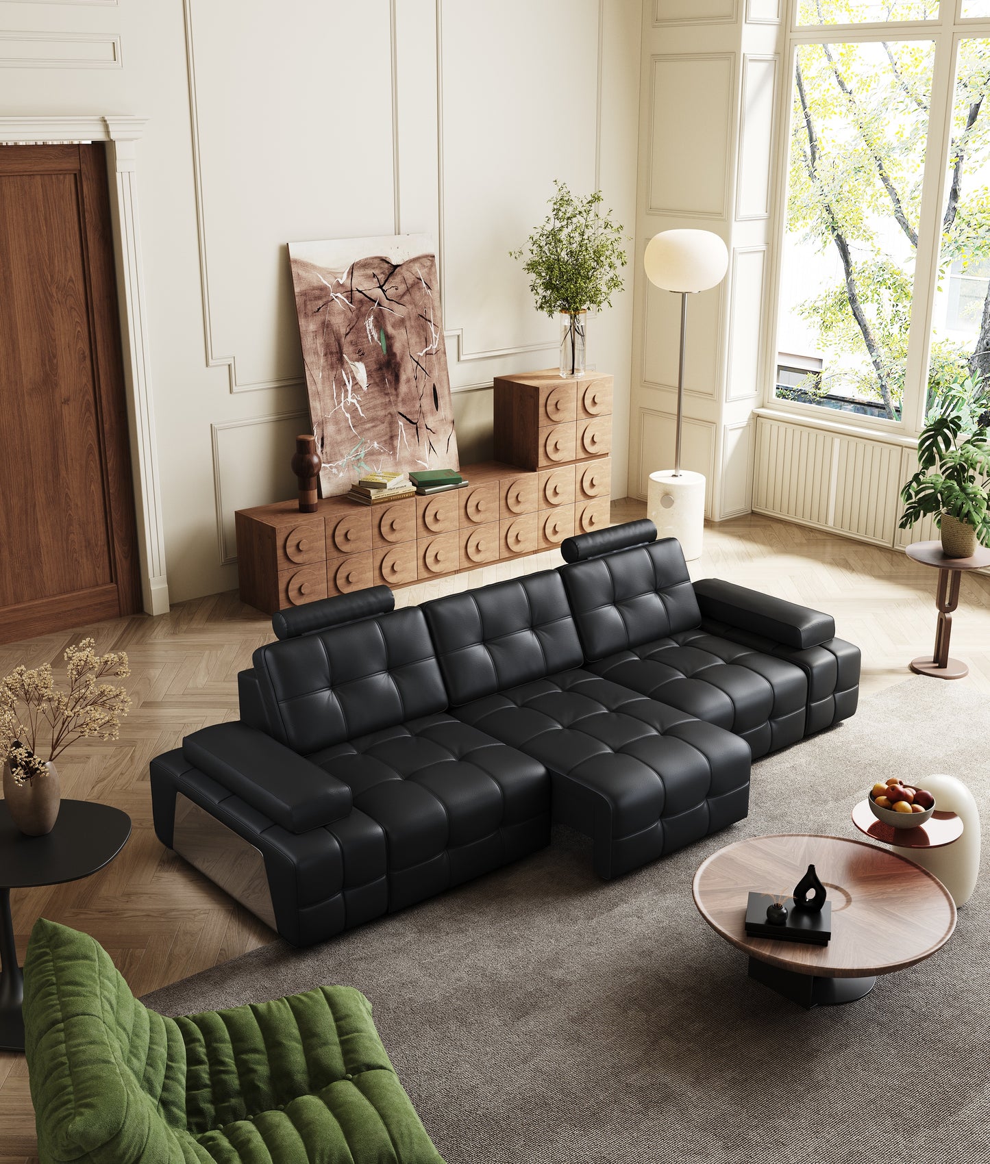 Venus Extendable Sofa with Cup Holders and Adjustable Armrests