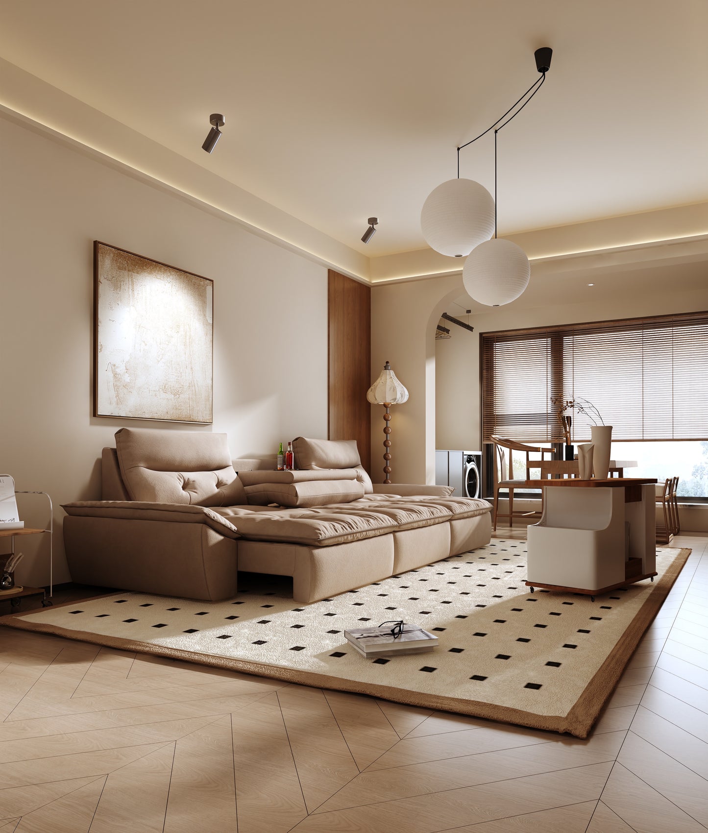 Mercury Extendable Sofa with Cup Holders