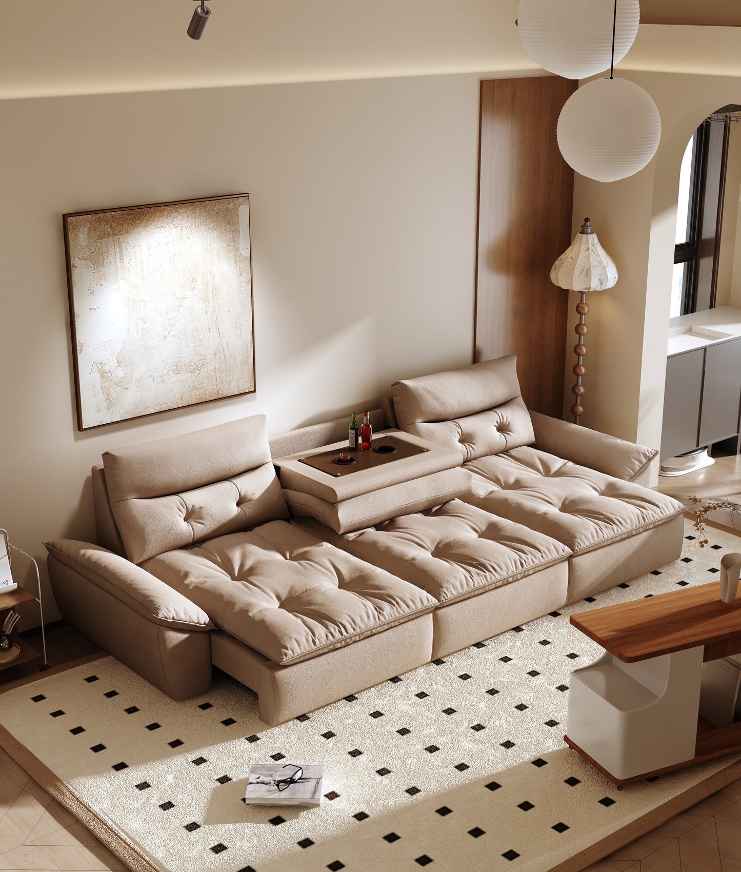 Mercury Extendable Sofa with Cup Holders