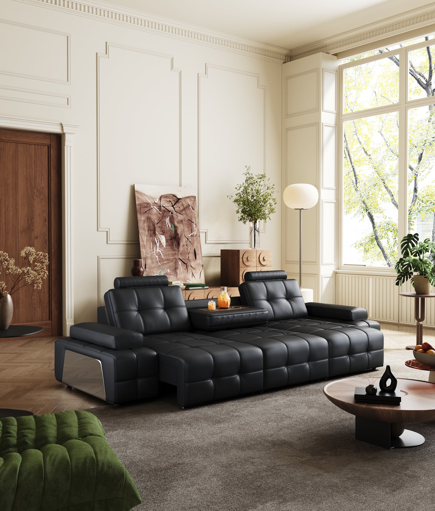 Venus Extendable Sofa with Cup Holders and Adjustable Armrests