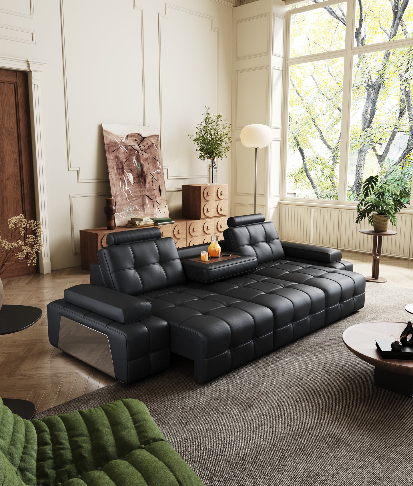 Venus Extendable Sofa with Cup Holders and Adjustable Armrests